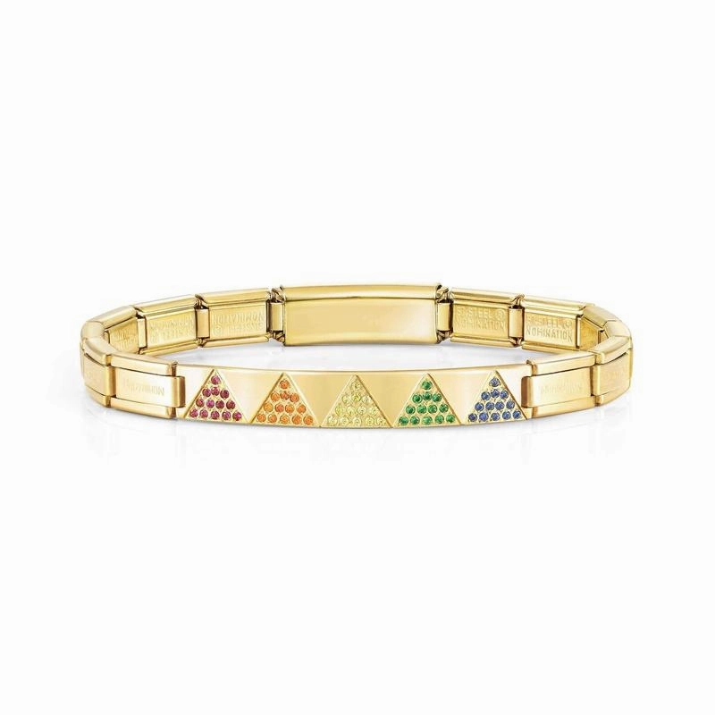 Nomination Trendsetter Bracelet,Yellow, Coloured Pyramids