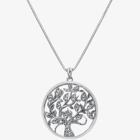 Nurture Circle White Topaz Pendant & Chain