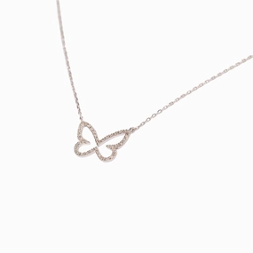 Open Butterfly Necklace with Diamonds