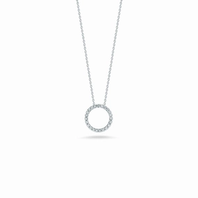 Open Circle Diamond Necklace