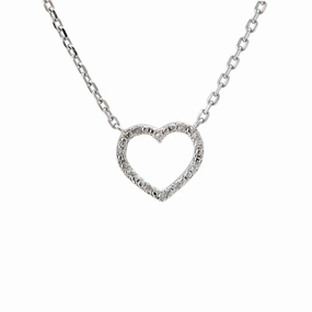 Open Heart Necklace with Diamonds
