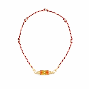 Orange Baby Locket with Diamonds & Pearls