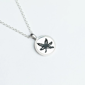 OSU Black Enamel Buckeye Leaf Pendant