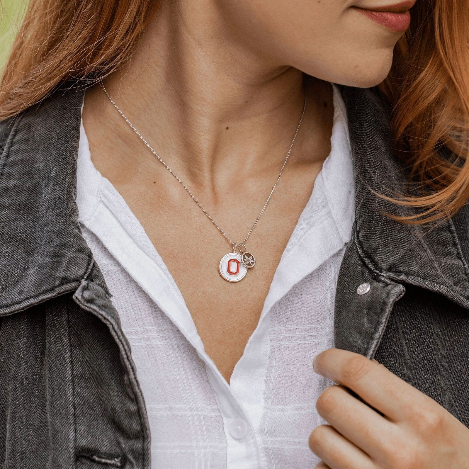 OSU Block "O" Charm with Red and White Enamel