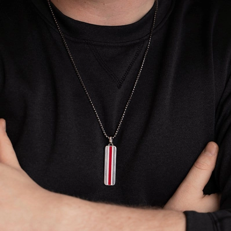 OSU Helmet Vertical Bar Necklace
