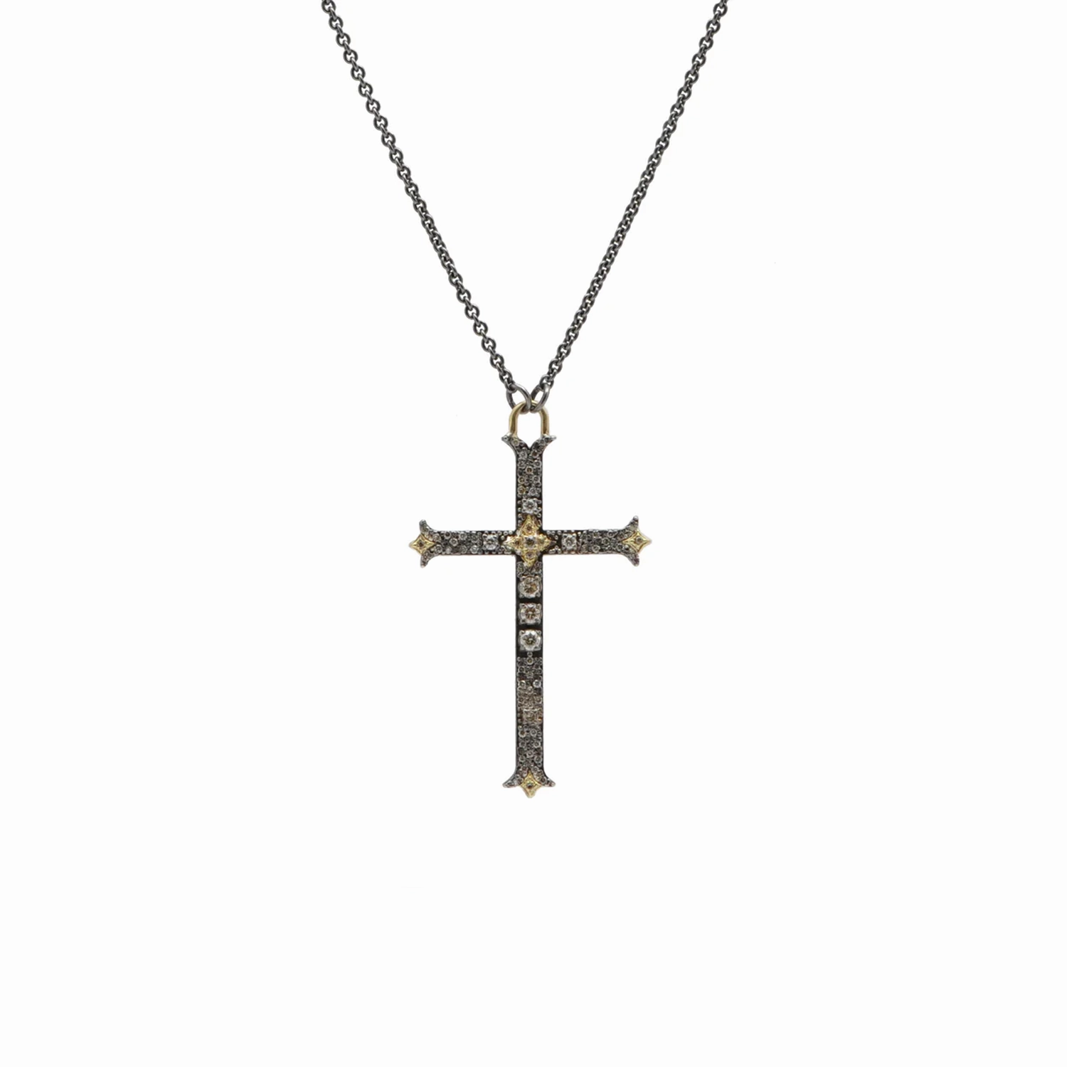 Pave Floriated Cross Necklace