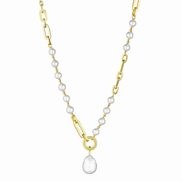 Pearl Chain Link Necklace