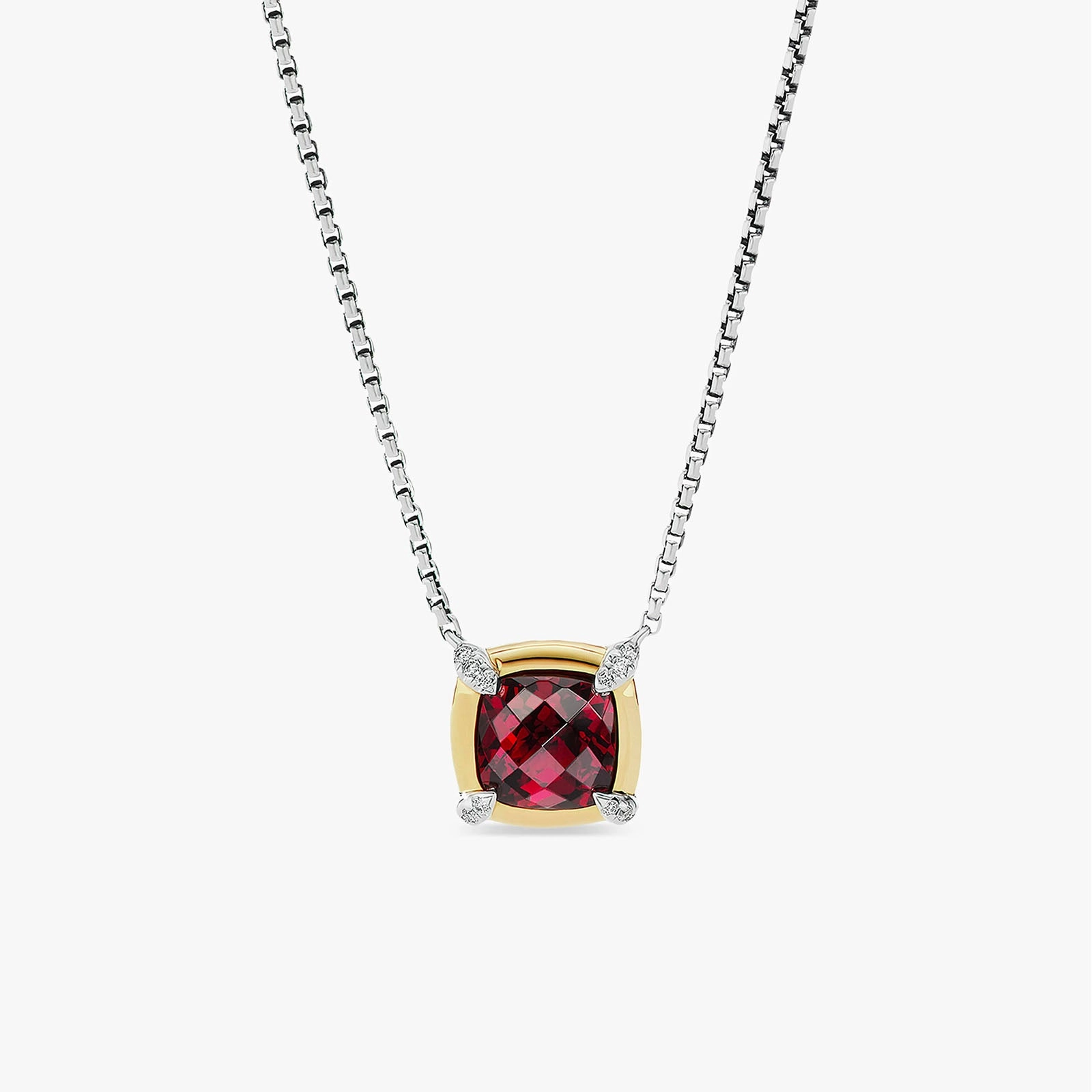 Petite Chatelaine Pendant with Garnet and Diamonds