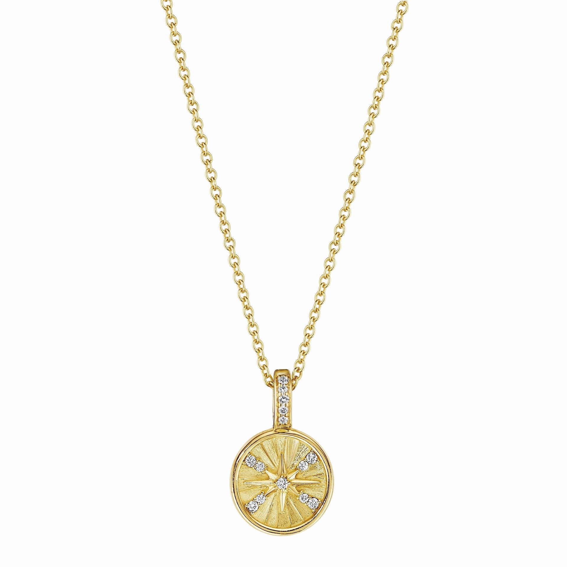 Petite Penny Round Starburst Necklace