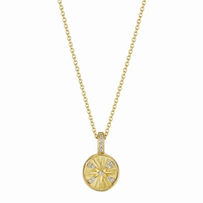Petite Penny Round Starburst Necklace
