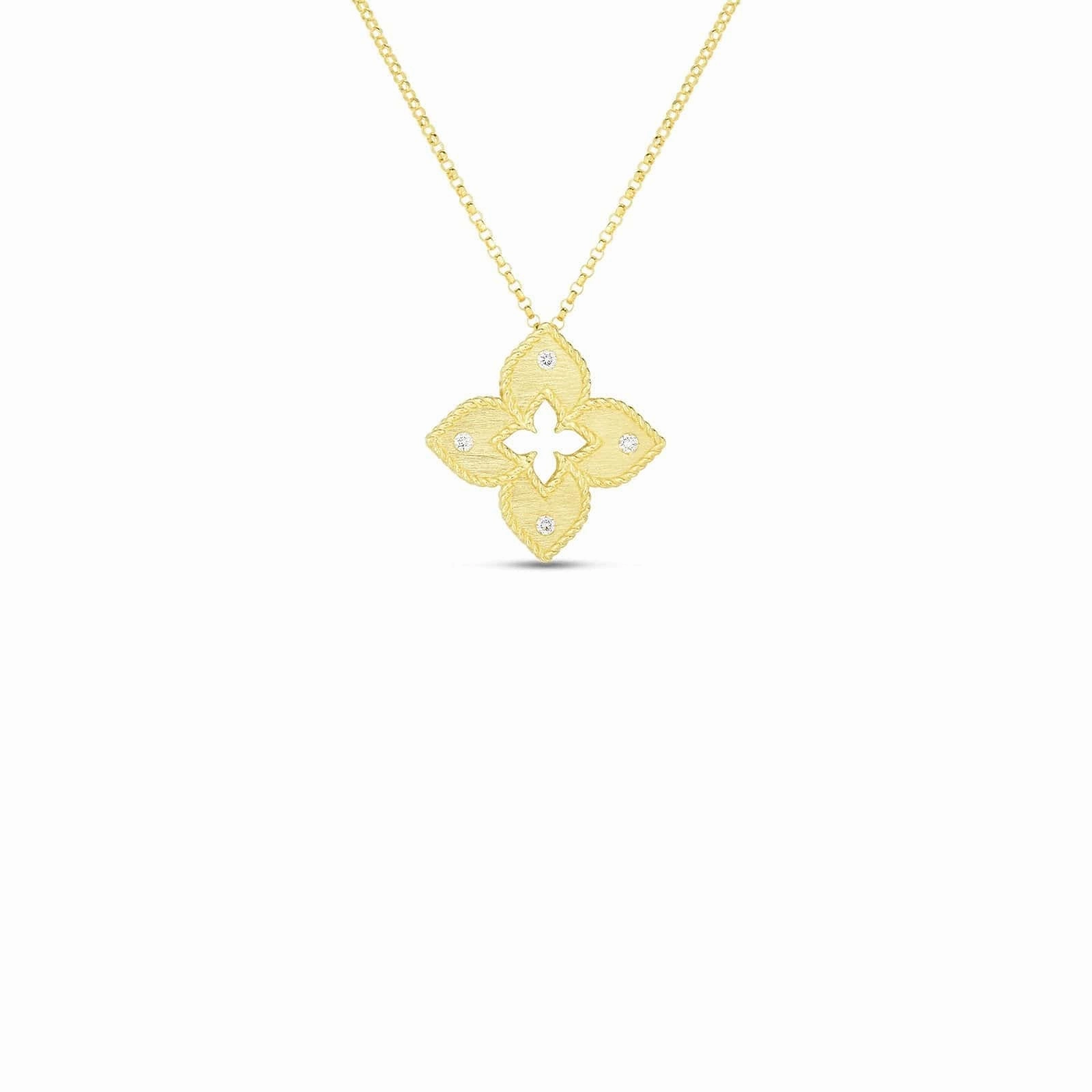 Petite Venetian Princess Satin Flower Diamond Pendant