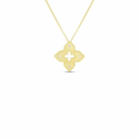 Petite Venetian Princess Satin Flower Diamond Pendant