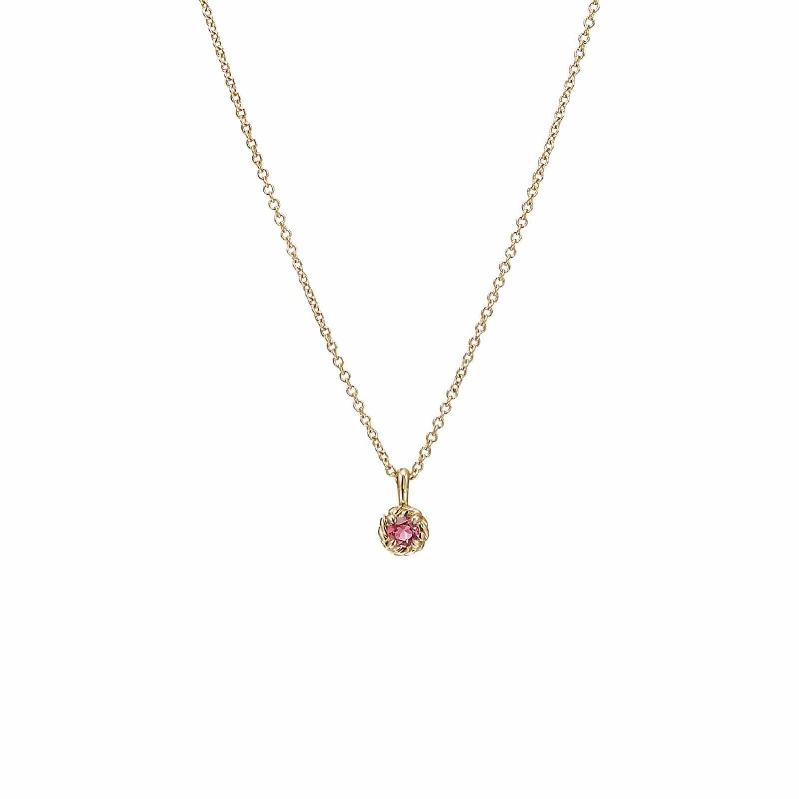 Pink Tourmaline Cable Kids Necklace
