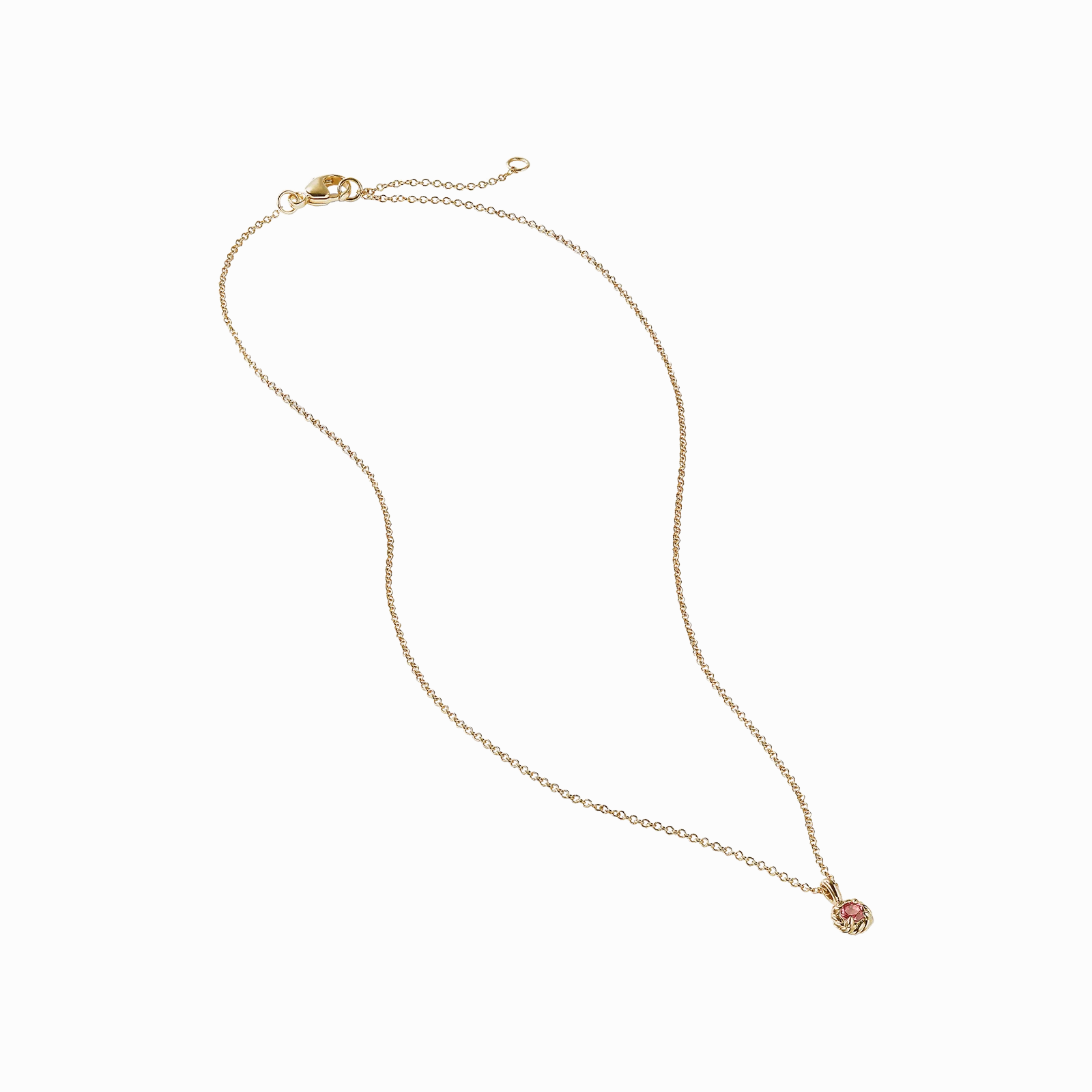 Pink Tourmaline Cable Kids Necklace