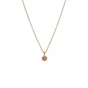Pink Tourmaline Cable Kids Necklace