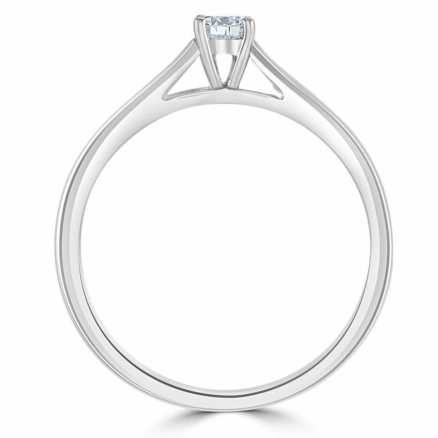 Platinum 0.16ct Round Brilliant Cut Diamond Solitaire Ring