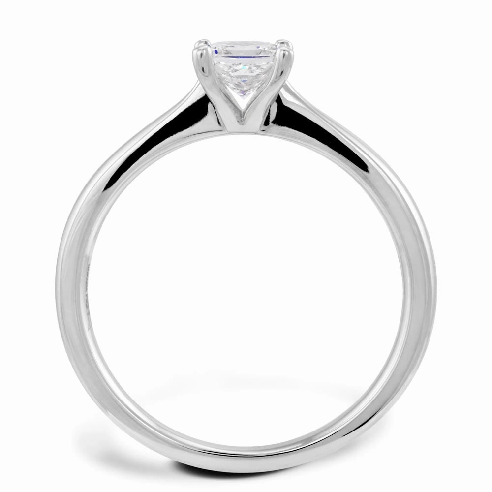 Platinum 0.42ct Princess Cut Diamond Solitaire Engagement Ring