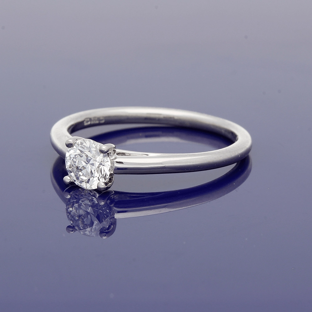 Platinum 0.50ct Certificated Round Brilliant Cut Diamond Solitaire Engagement Ring