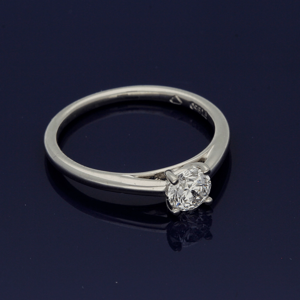 Platinum 0.50ct Certificated Round Brilliant Cut Diamond Solitaire Engagement Ring