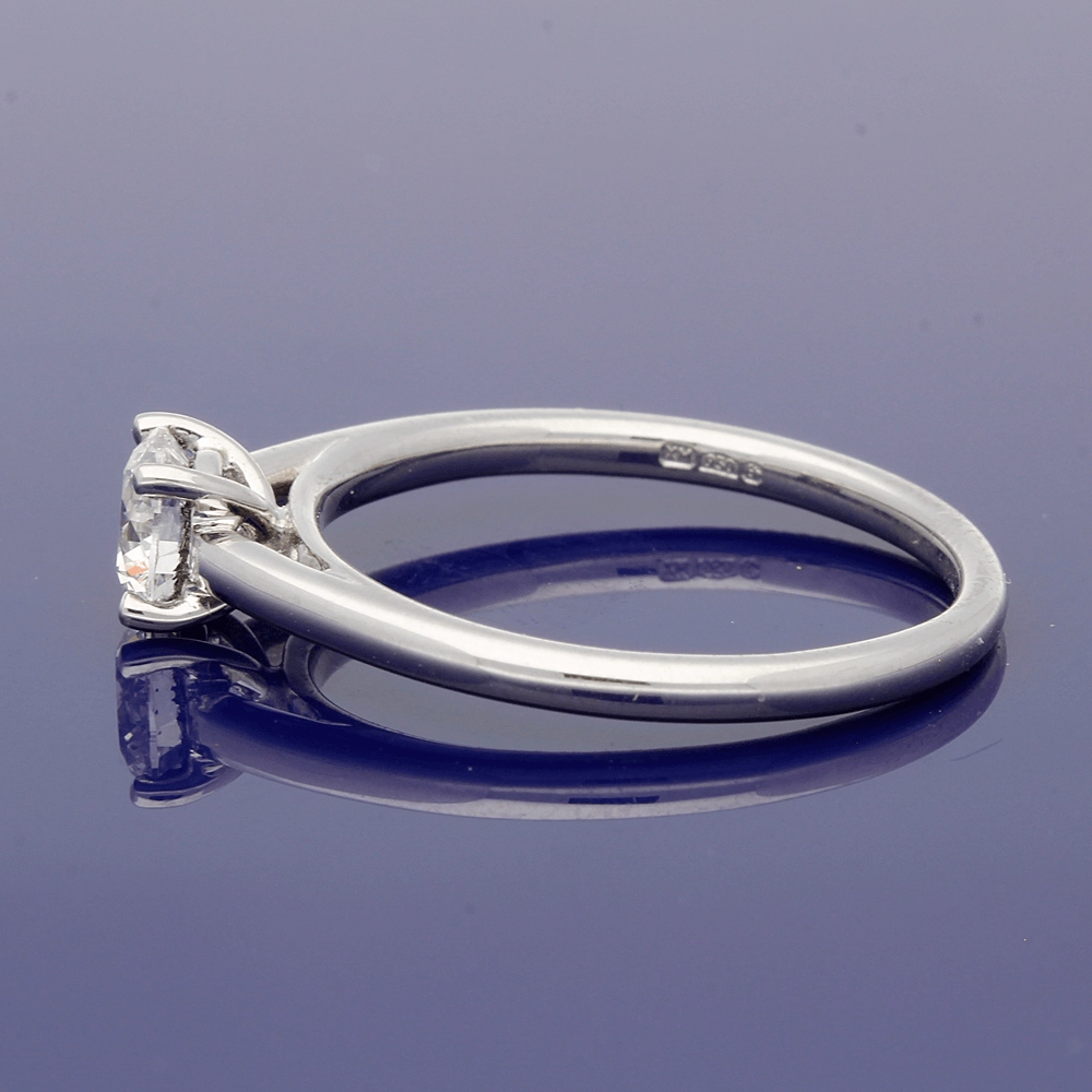 Platinum 0.50ct Certificated Round Brilliant Cut Diamond Solitaire Engagement Ring