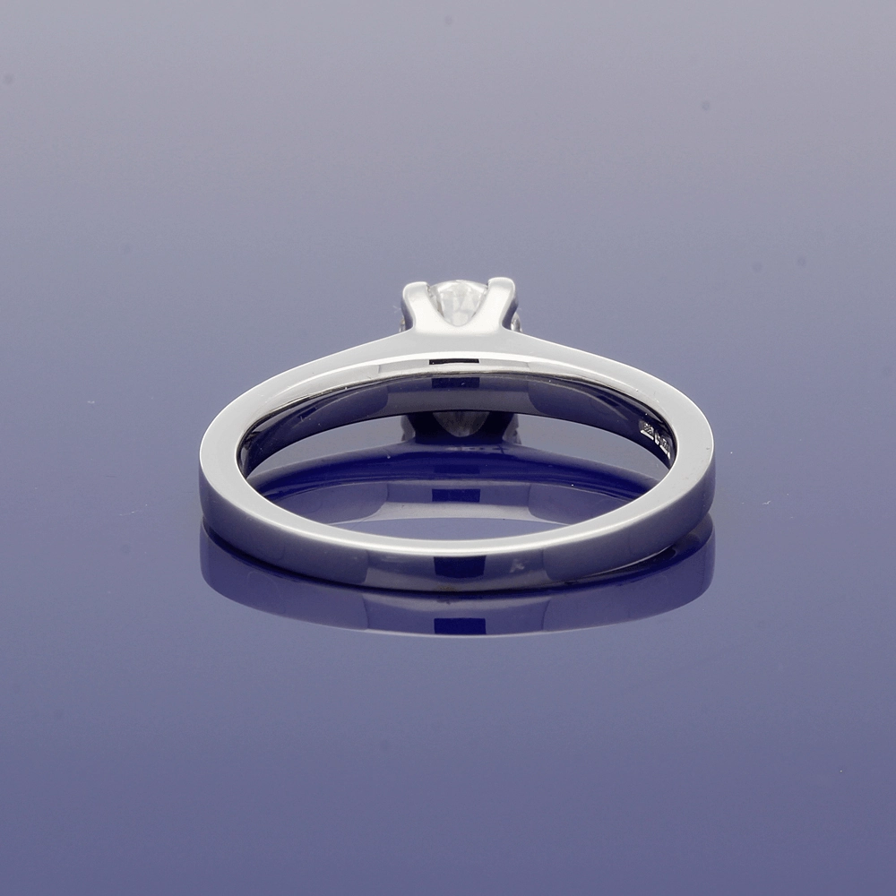 Platinum 0.50ct Diamond Solitaire Engagement Ring with Diamond Shoulders