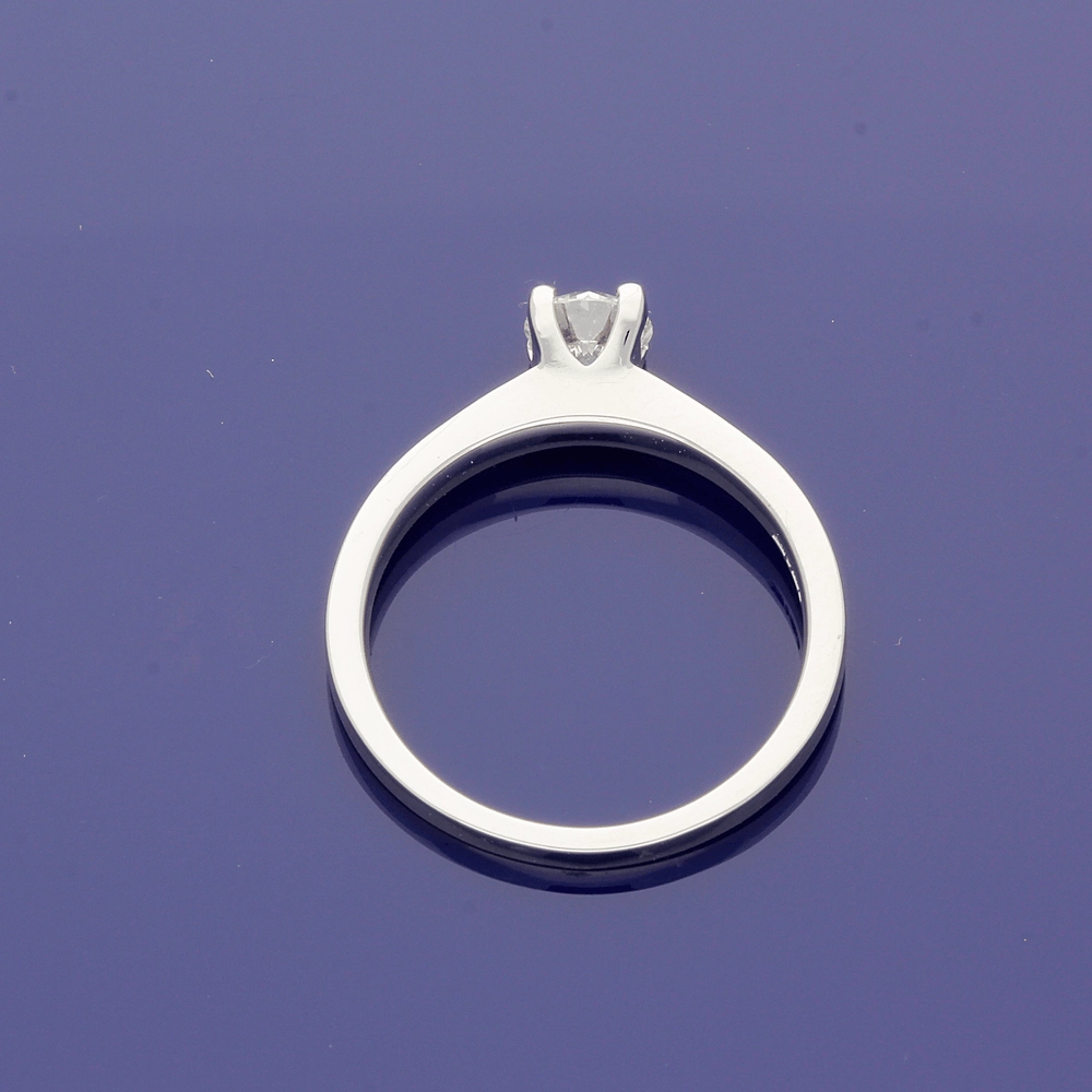 Platinum 0.50ct Diamond Solitaire Engagement Ring with Diamond Shoulders