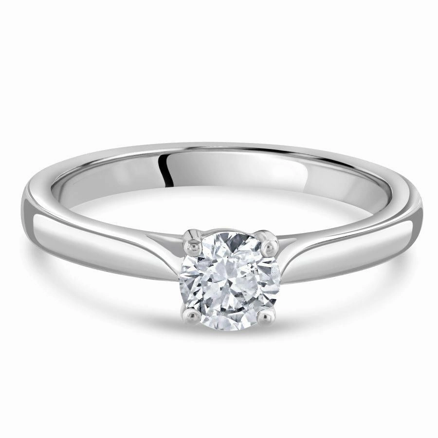Platinum 0.50ct Round Brilliant Cut Diamond Solitaire Ring