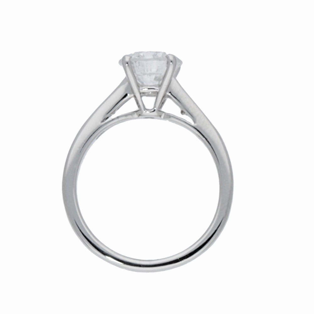 Platinum 1.50ct Round Diamond & Princess Cut Diamond Set Shoulders Ring