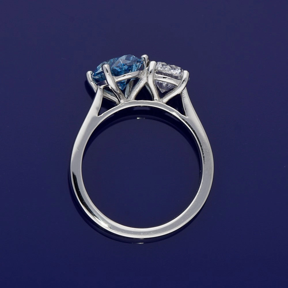 Platinum 3ct Laboratory Grown Diamond Toi et Moi Ring