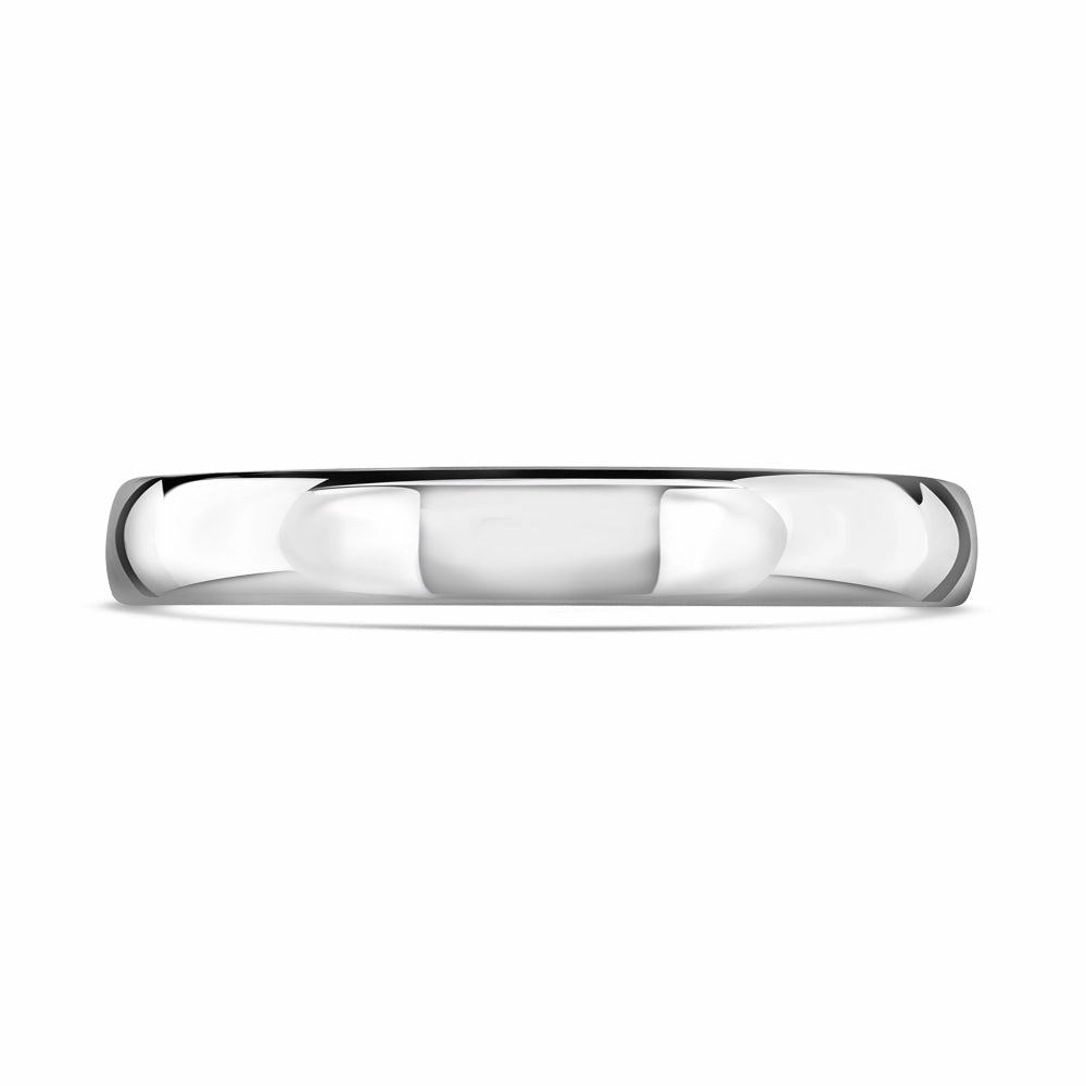 Platinum 3mm Medium Court Wedding Band
