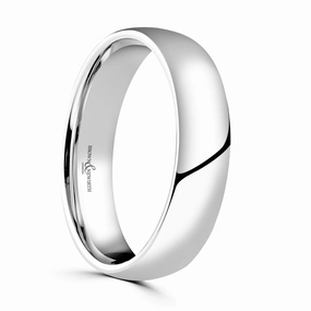 Platinum 4mm Lightweight Court Wedding Band