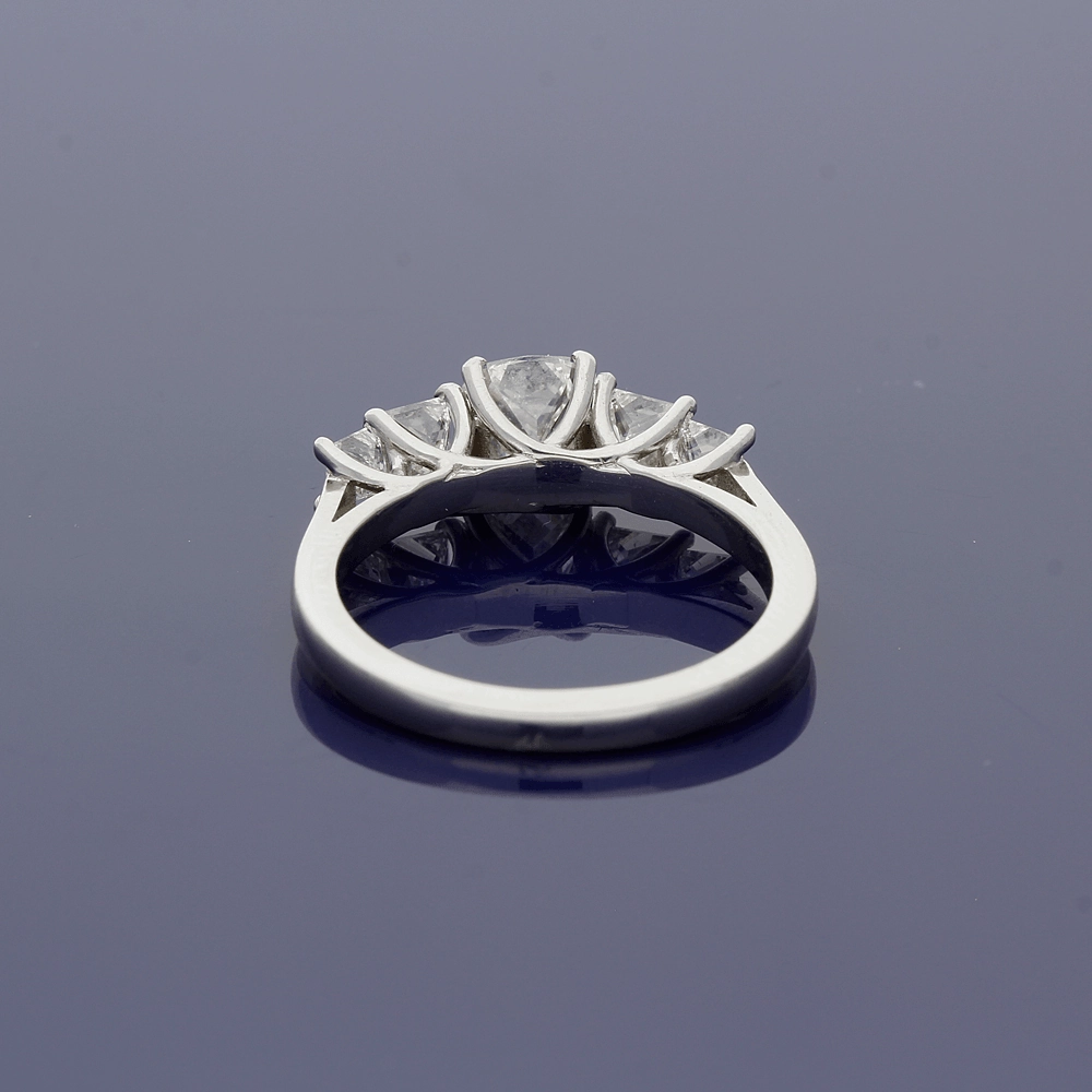 Platinum 5-Stone Ring with Cushion Cut and Princess Cut Diamonds
