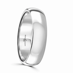 Platinum 6mm Medium Court Wedding Band