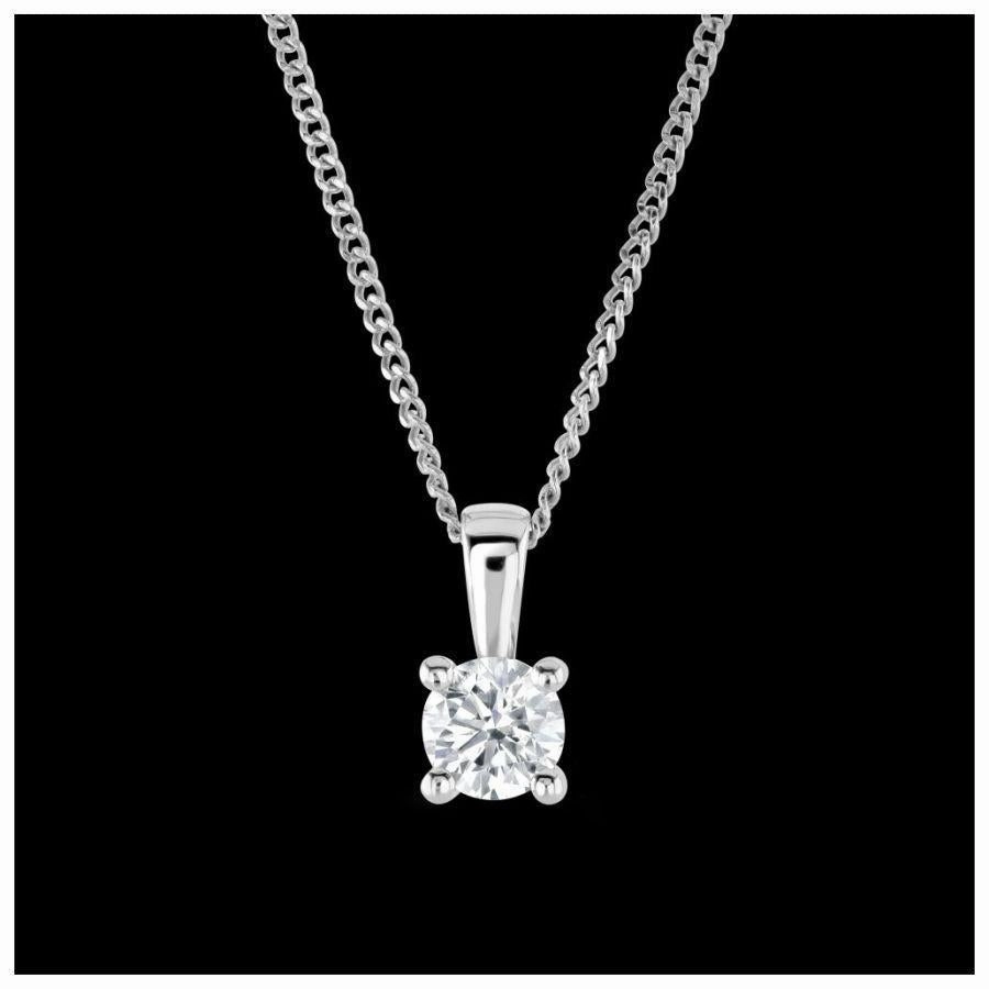 Platinum Brilliant Cut 4 Claw Set Diamond Pendant