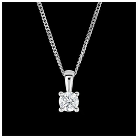 Platinum Brilliant Cut 4 Claw Set Diamond Pendant