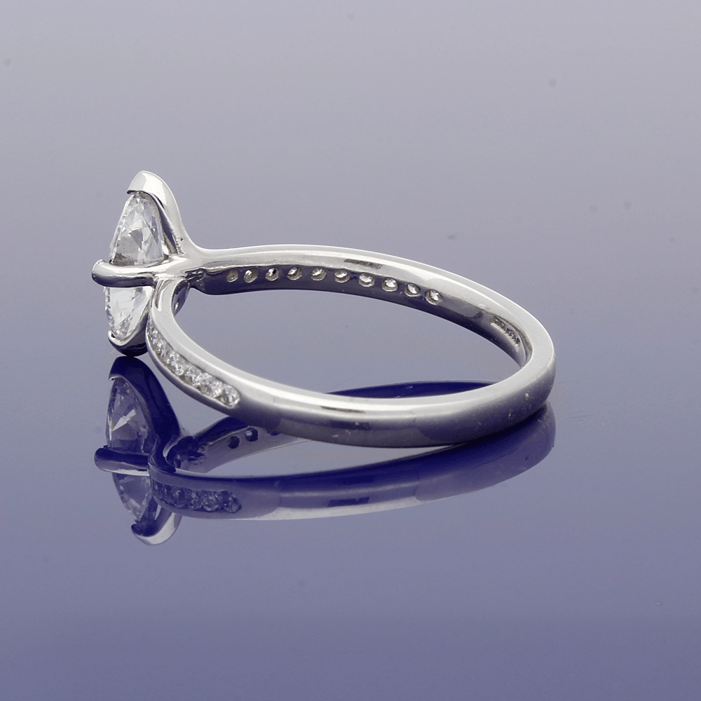 Platinum Certificated 0.54ct Marquise Solitaire Ring?with Diamond Shoulders