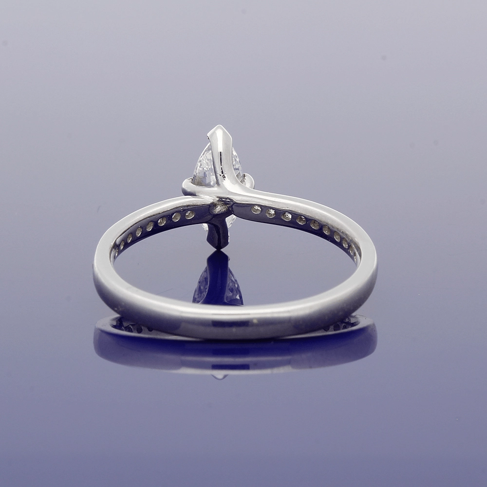 Platinum Certificated 0.54ct Marquise Solitaire Ring?with Diamond Shoulders