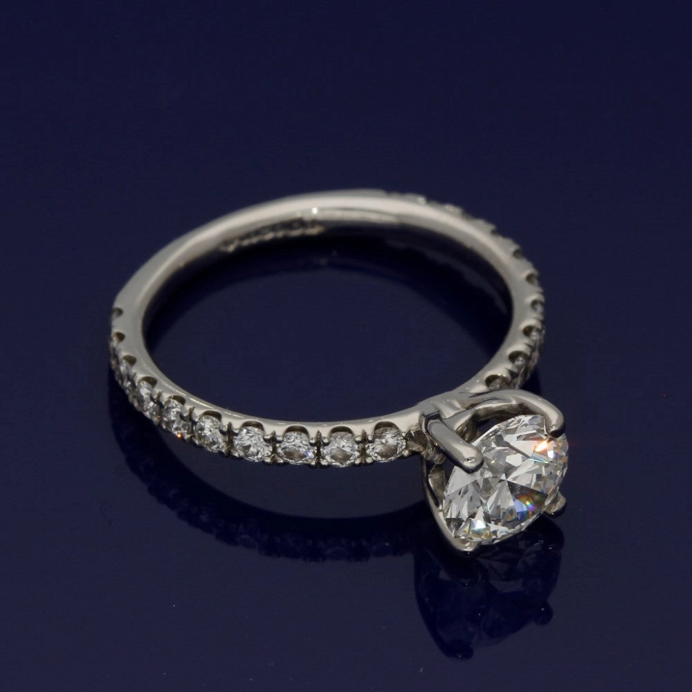 Platinum Certificated 1.26ct Diamond Solitaire Engagement Ring with Diamond Shoulders