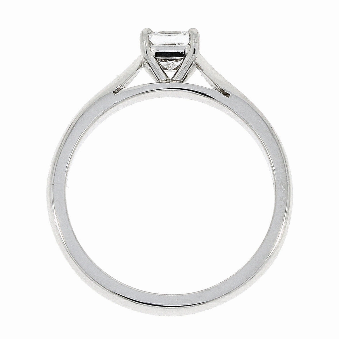 Platinum claw set princess cut Diamond solitaire ring