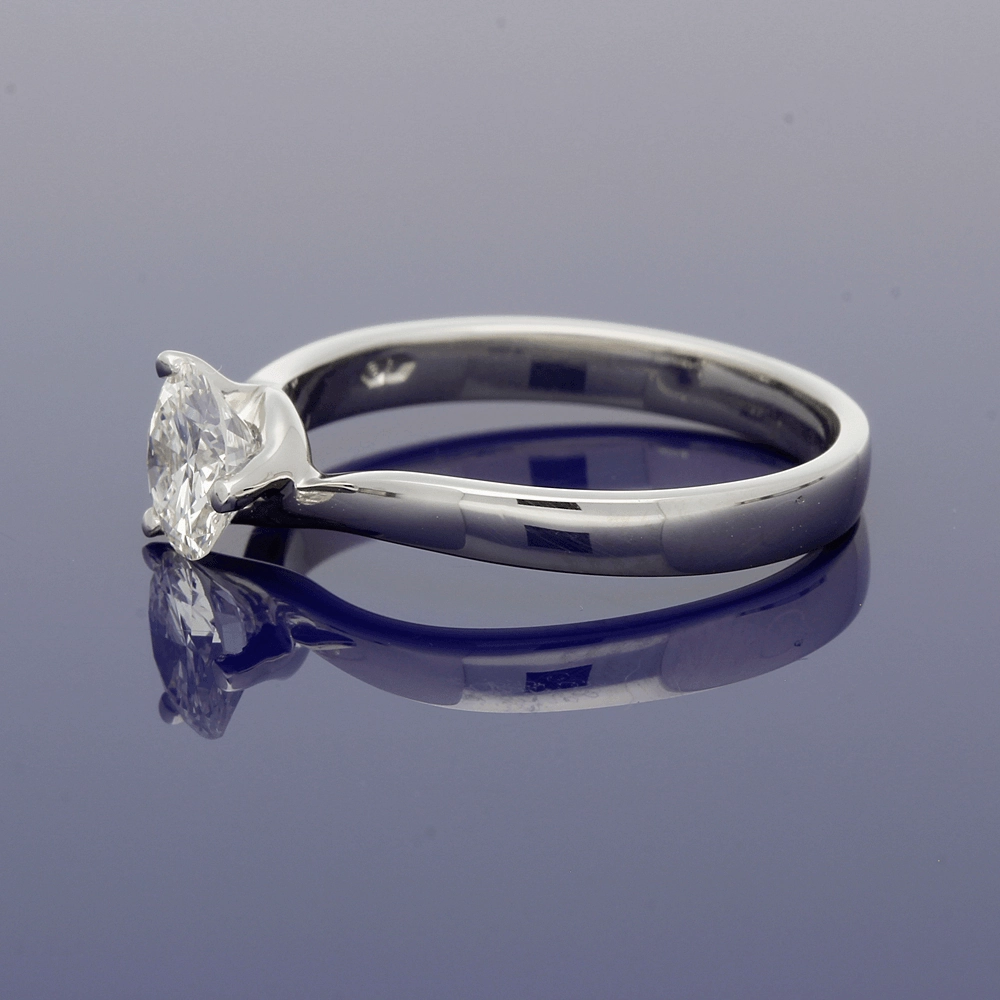 Platinum Diamond 0.70ct Solitaire Twist Ring