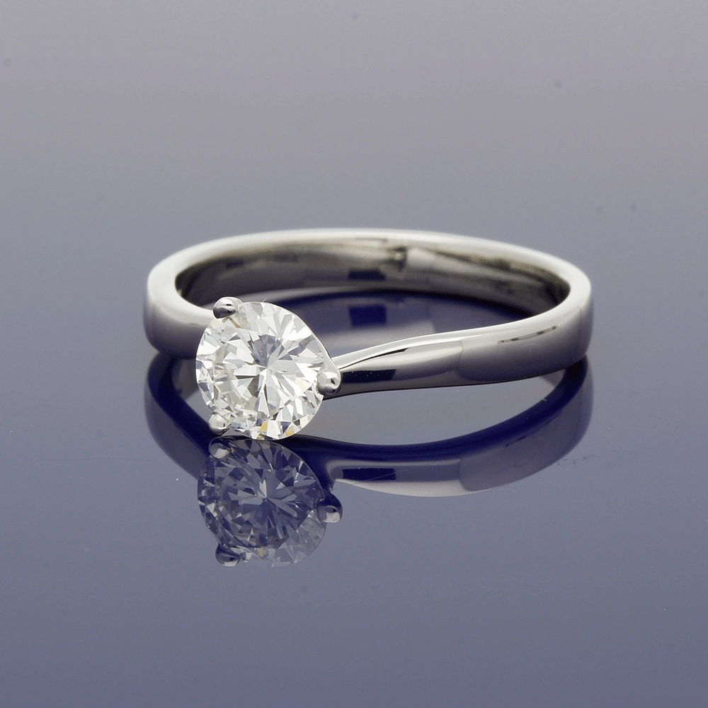 Platinum Diamond 0.70ct Solitaire Twist Ring