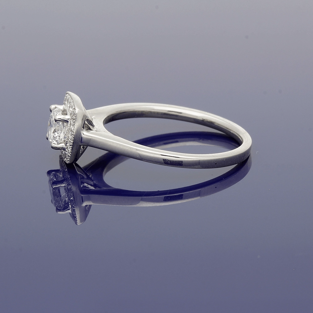 Platinum Diamond Halo Cluster Ring