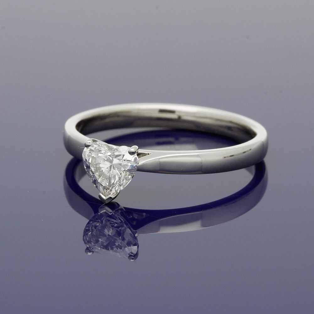 Platinum Heart Shape 0.57ct Diamond Solitaire Engagement Ring - Certificated