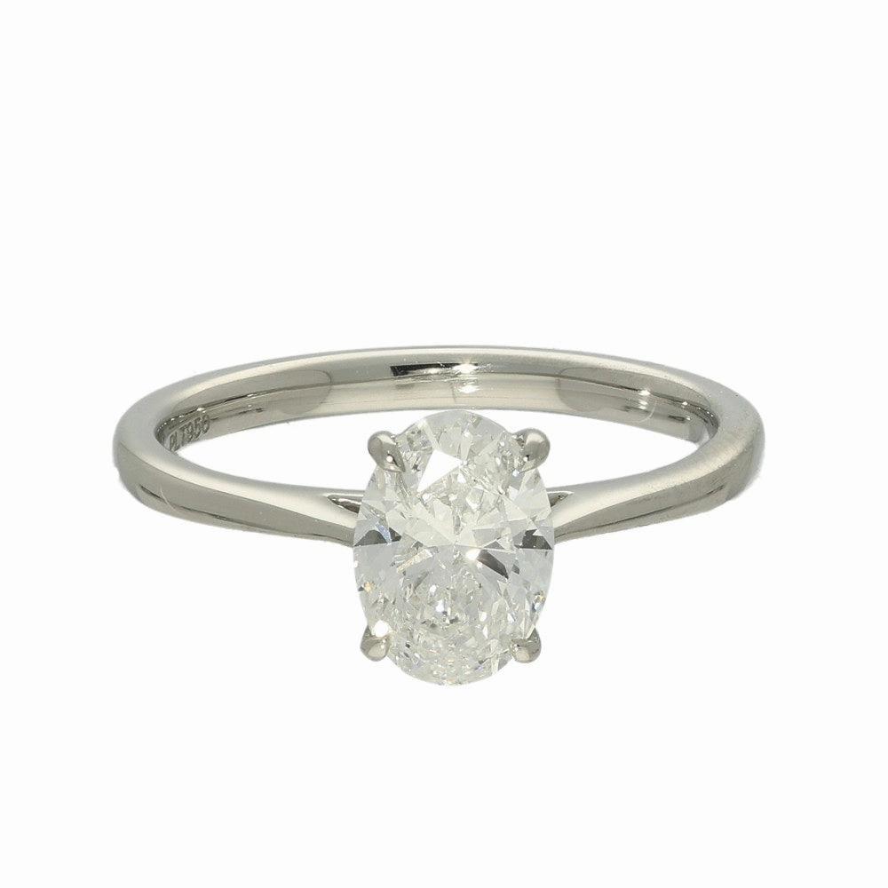 Platinum Laboratory-Grown 1.25ct Oval Cut Diamond Solitaire Ring