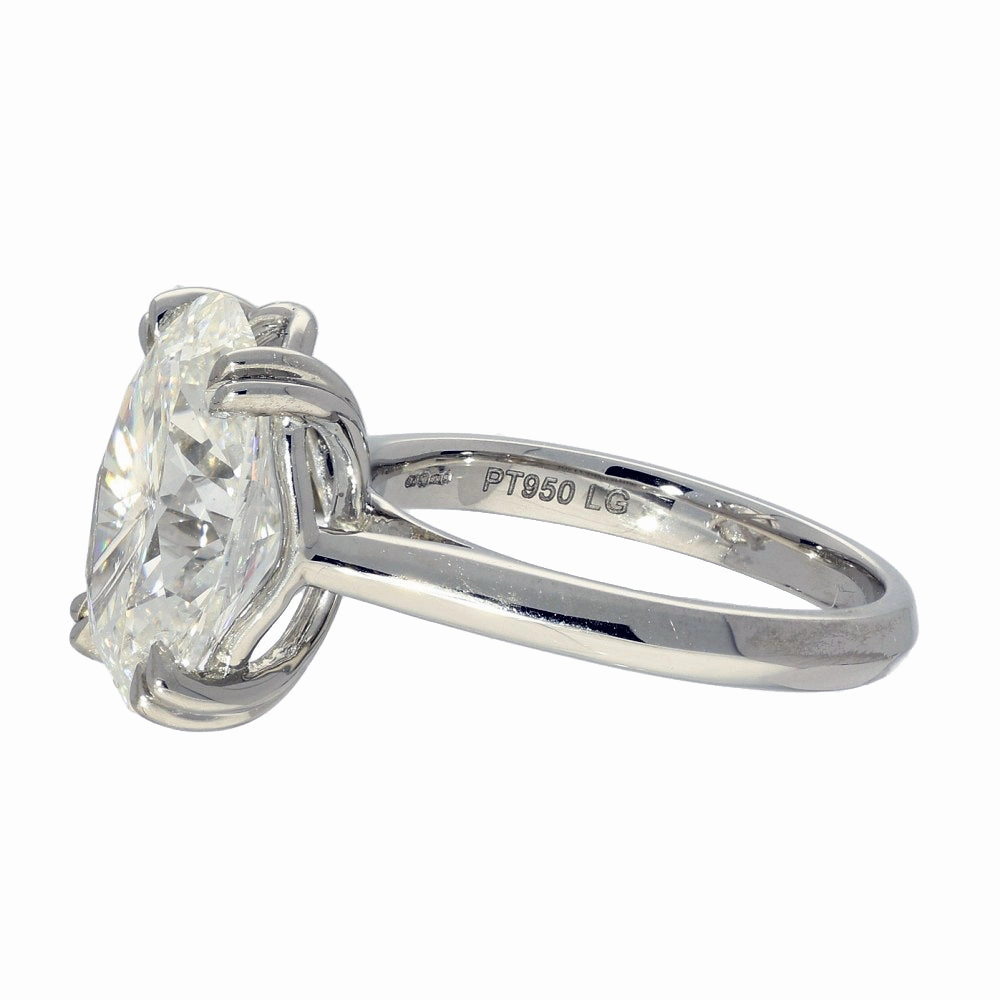 Platinum Laboratory-Grown 5ct Oval Cut Diamond Solitaire Ring