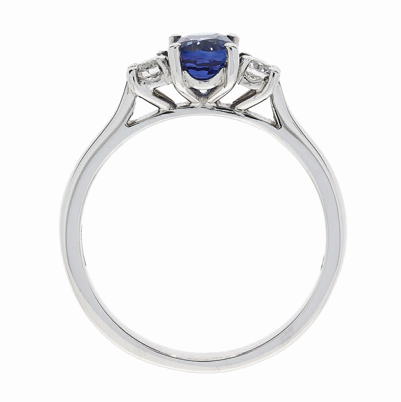 Platinum oval Sapphire and Diamond Ring
