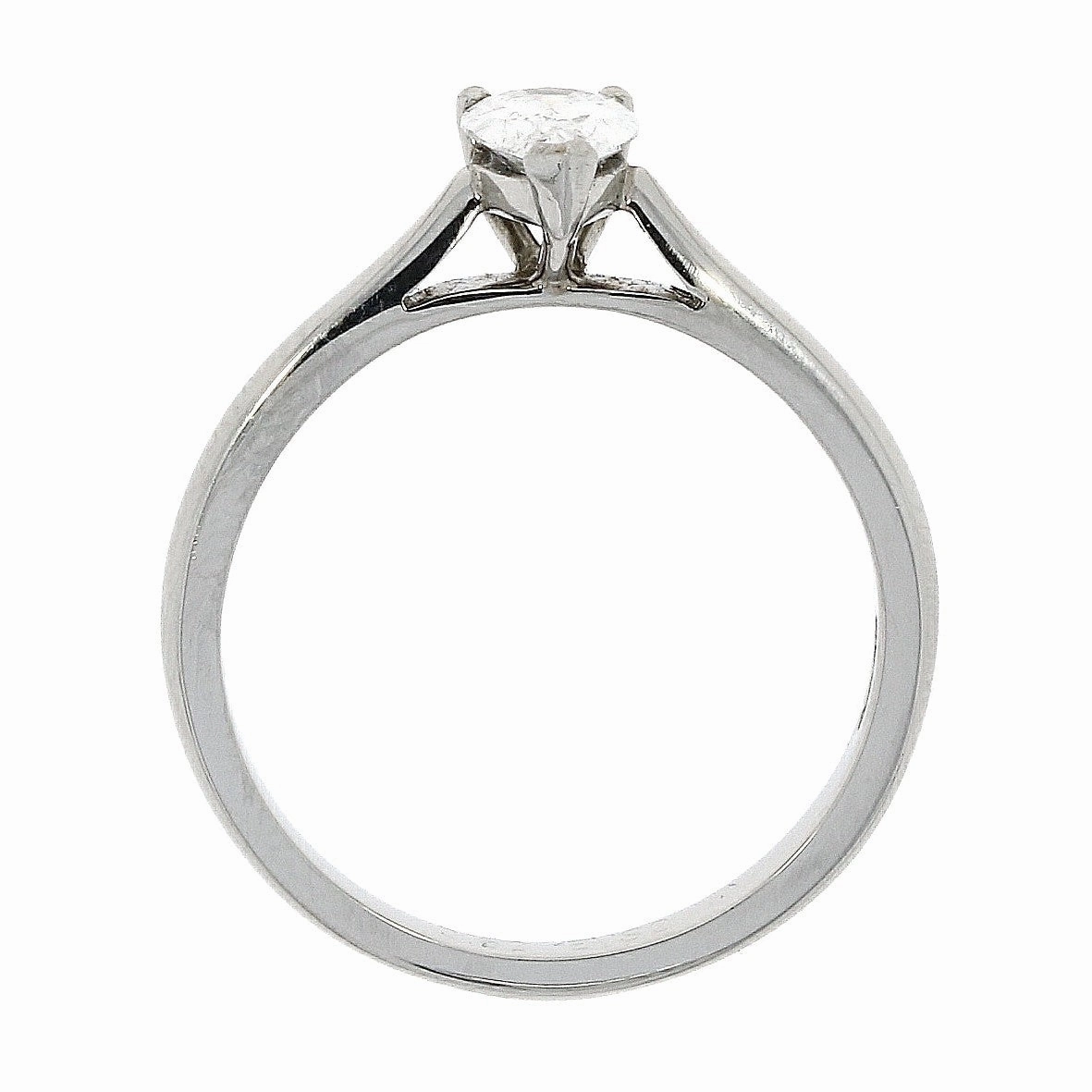 Platinum pear cut diamond claw set ring