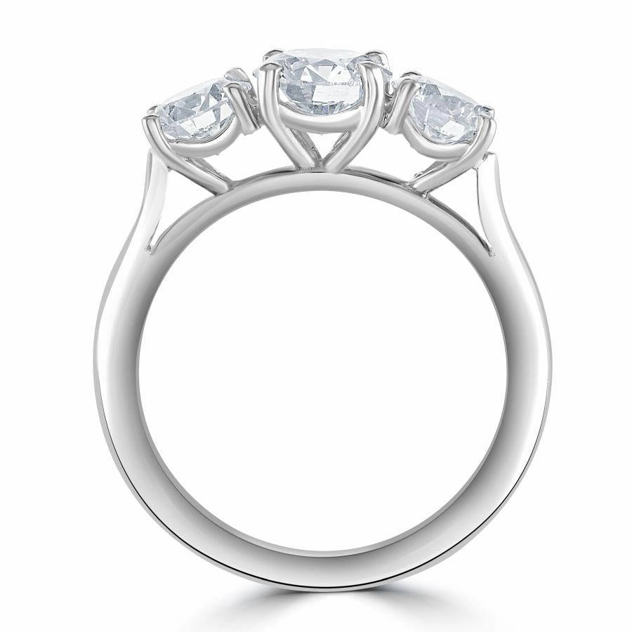 Platinum Round Brilliant Cut Diamond 3-Stone Ring