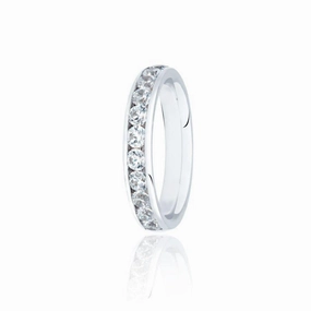 Platinum Round Brilliant Cut Diamond Set Eternity Ring