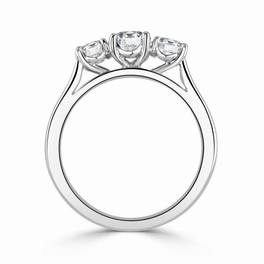 Platinum Round Brilliant Cut Diamond Trilogy Ring